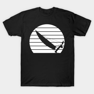 Catamaran with a white striped background T-Shirt